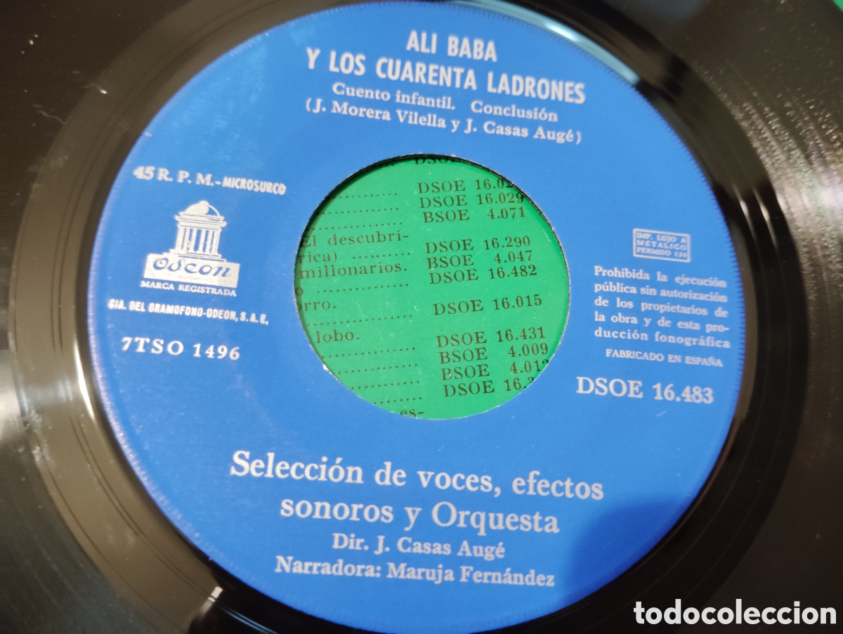 Discos de vinilo: ALI BABA Y LOS 40 LADRONES , 1962. - Foto 2