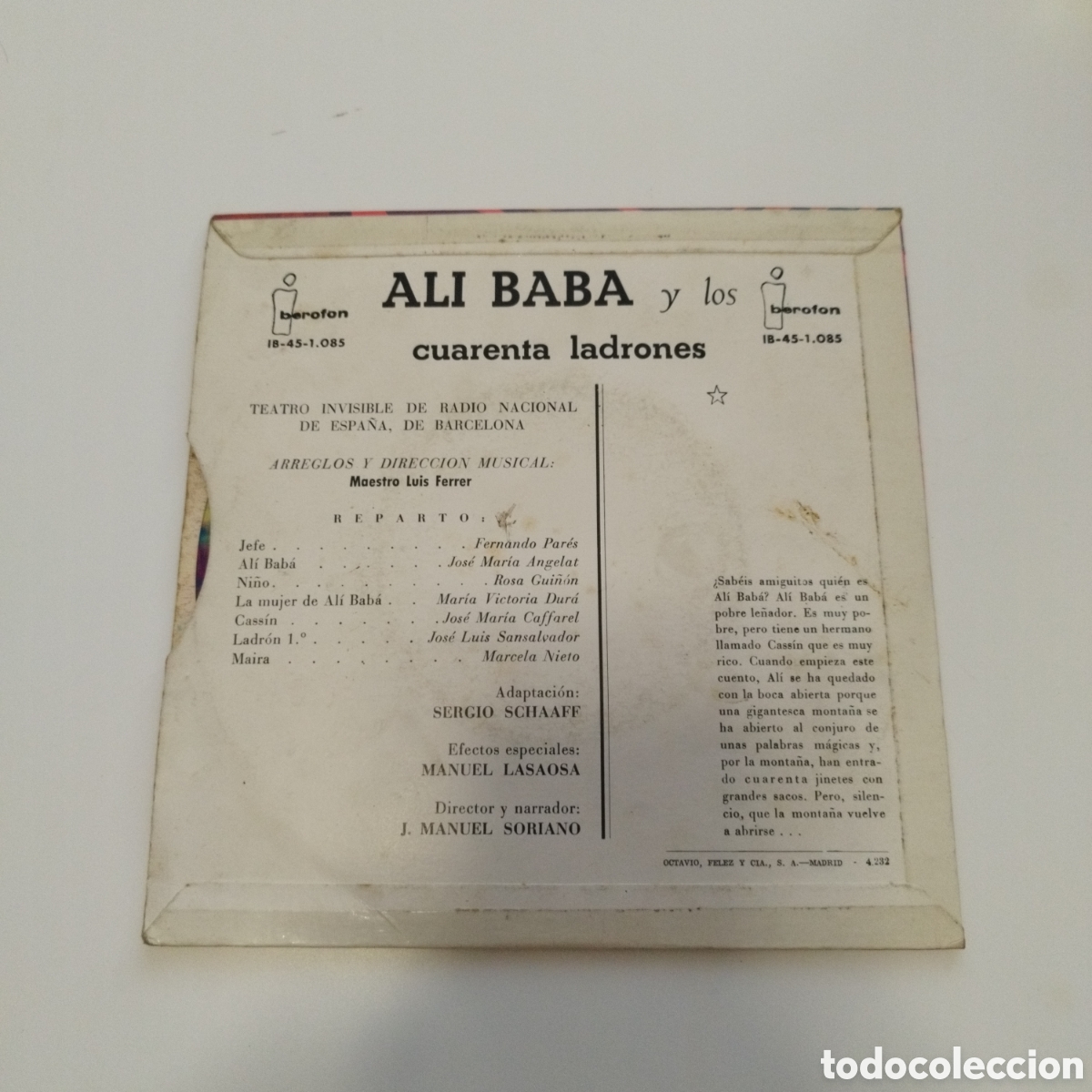 Discos de vinilo: VINILO SINGLE / ALI BABA Y LOS CUARENTA LADRONES / - Foto 2