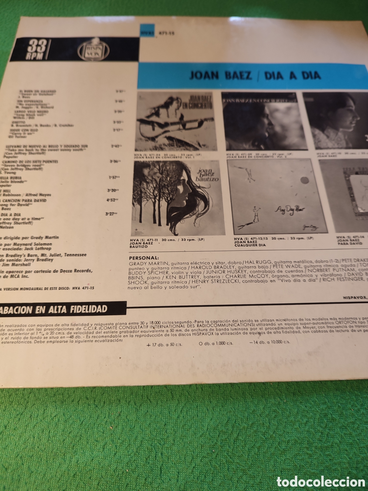 Discos de vinilo: Joan B&aacute;ez - D&iacute;a a d&iacute;a vinilo Lp - Foto 2
