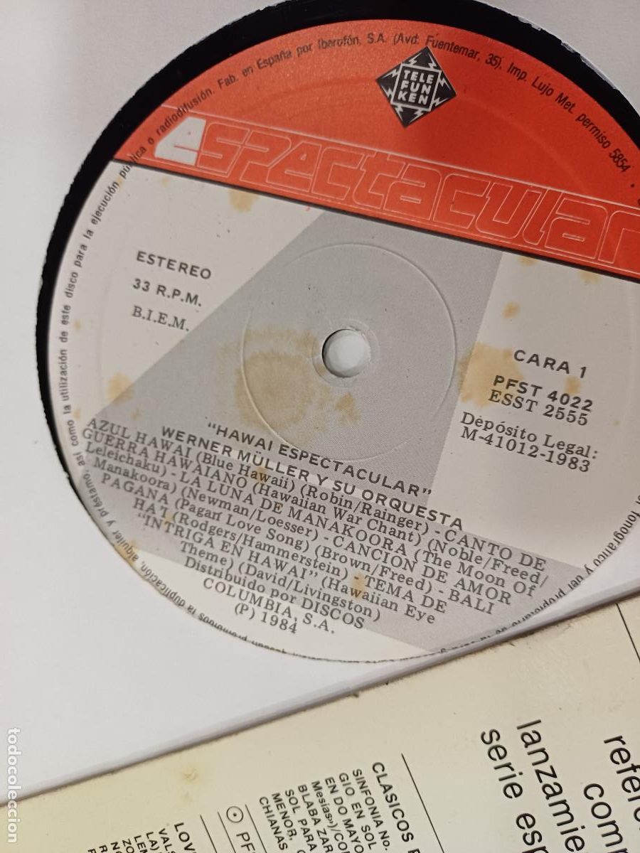 Discos de vinilo: HAWAI/WERNER MULLER/VINILO. - Foto 2