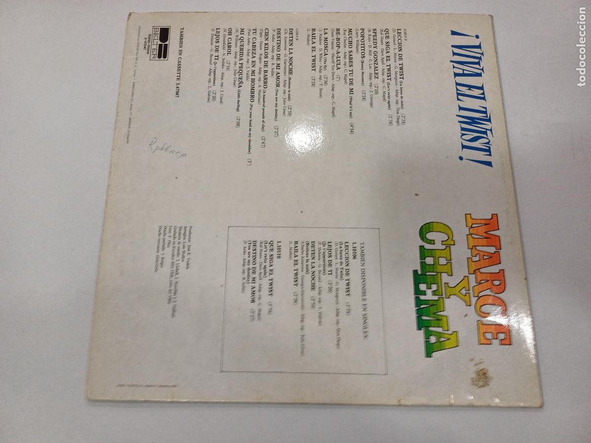 Discos de vinilo: VIVA EL TWIST/MARCE Y CHEMA/VINILO. - Foto 3