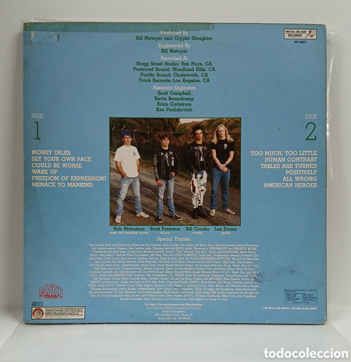 Discos de vinilo: CRYPTIC SLAUGHTER &rdquo; LP. ORIG. HOLLAND . 1987 - Foto 2