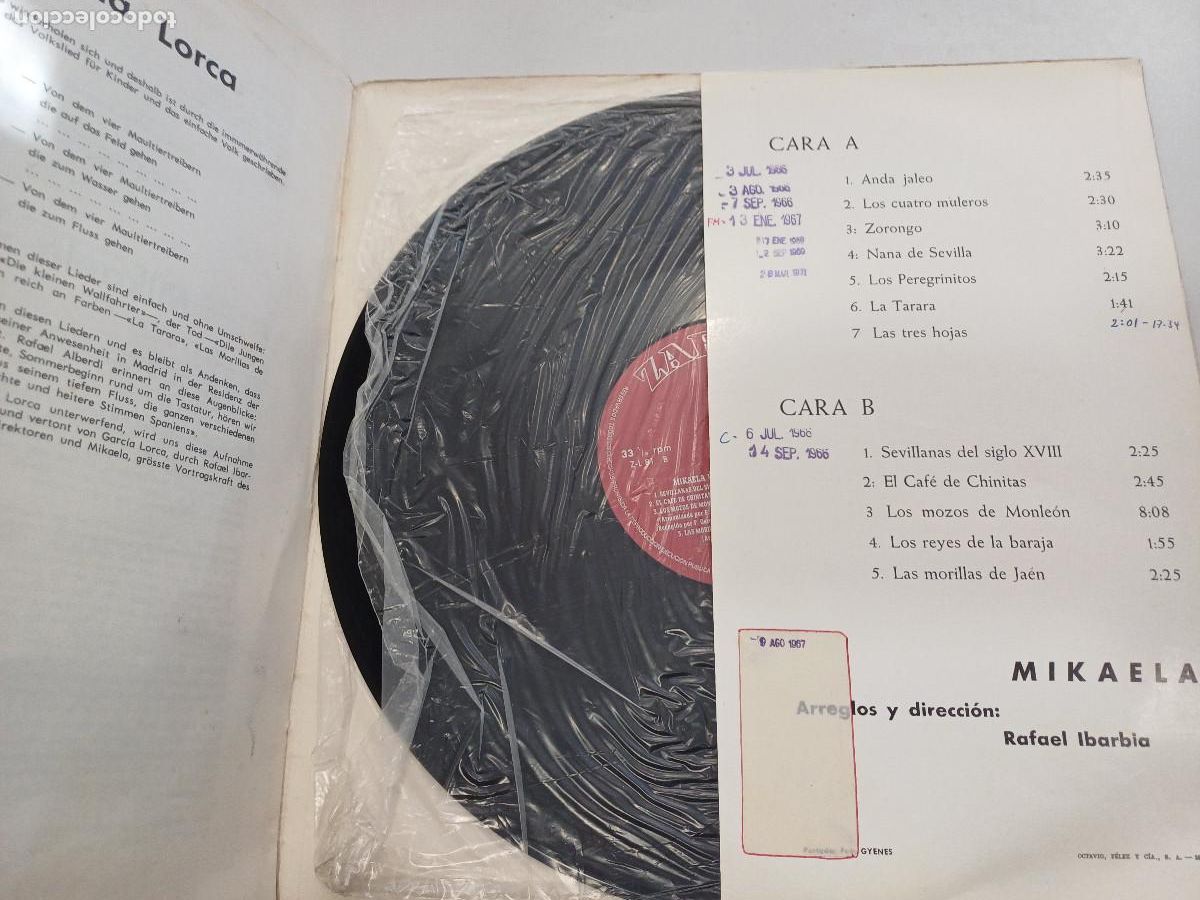 Discos de vinilo: MIKAELA/INTERPRETA A GARCIA LORCA/VINILO GATEFOLD. - Foto 2