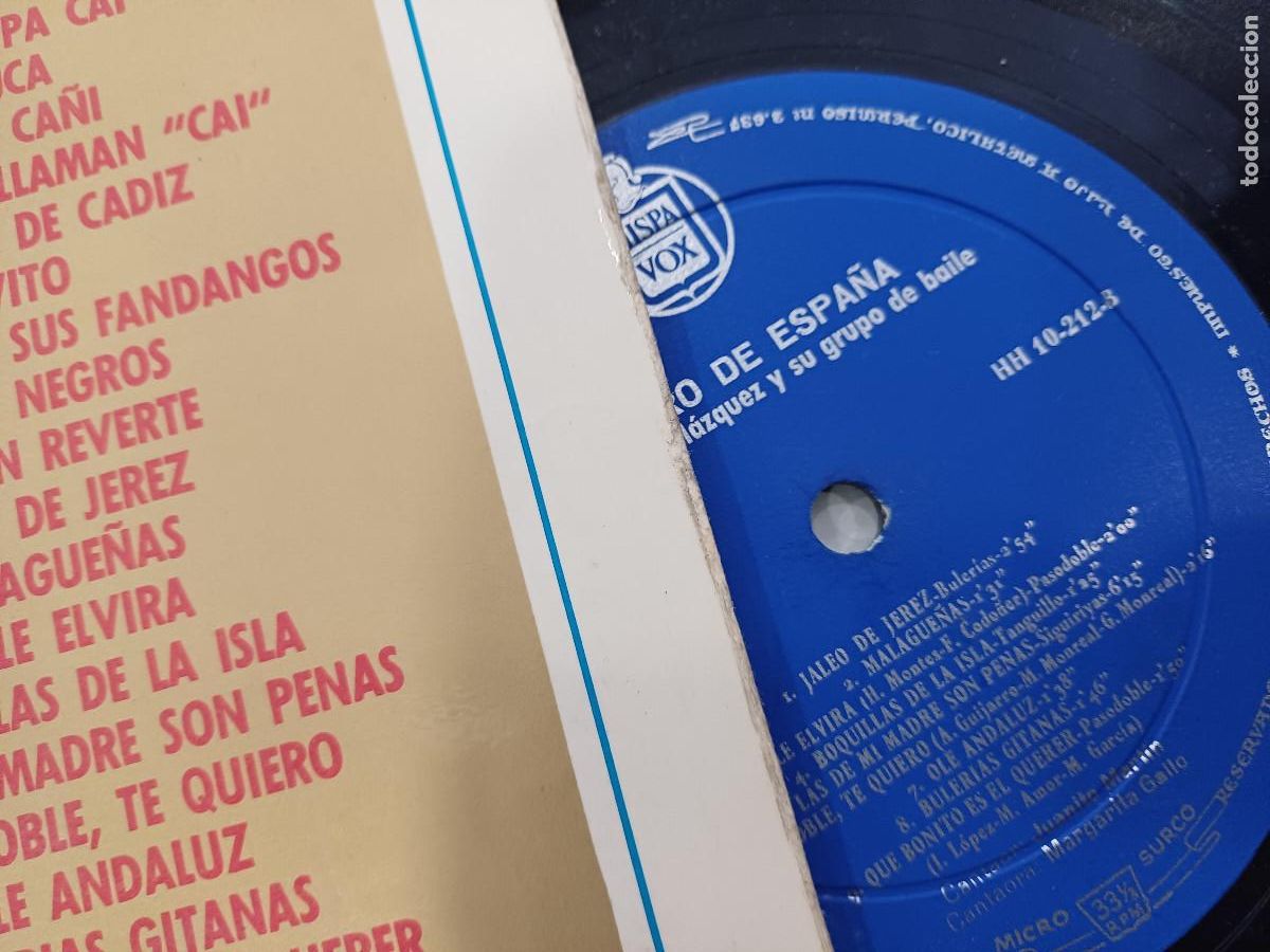 Discos de vinilo: SALERO DE ESPA&Ntilde;A/CARMELUCHI VELAZQUEZ/VINILO. - Foto 2