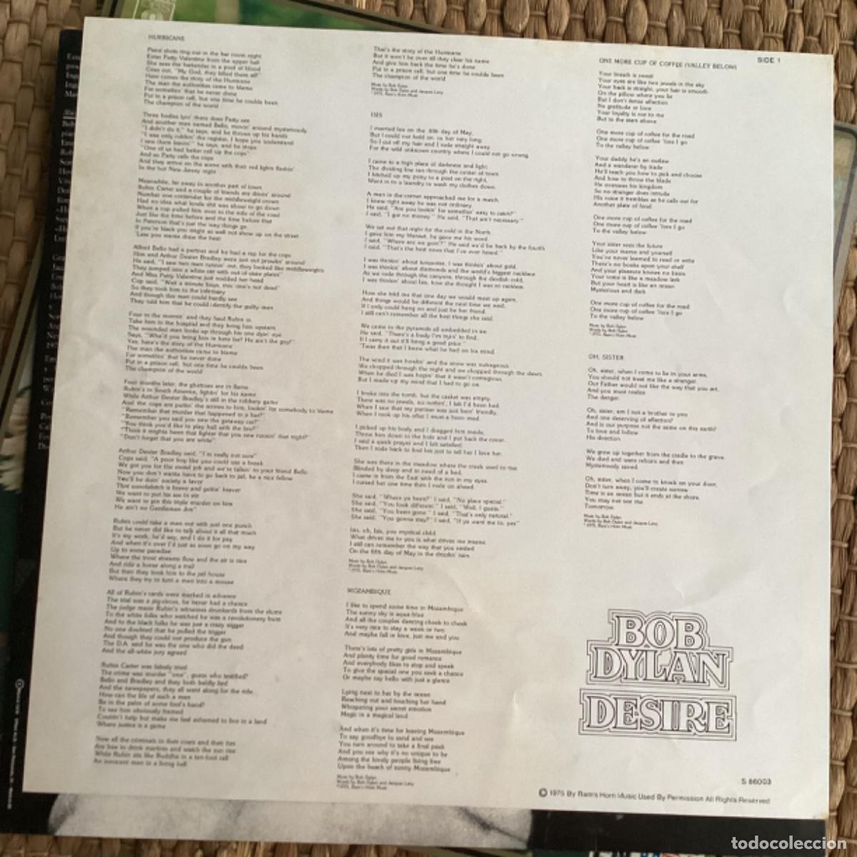 Discos de vinilo: V52 LP Bob Dylan - Desire - A&ntilde;o 1976 - Foto 2