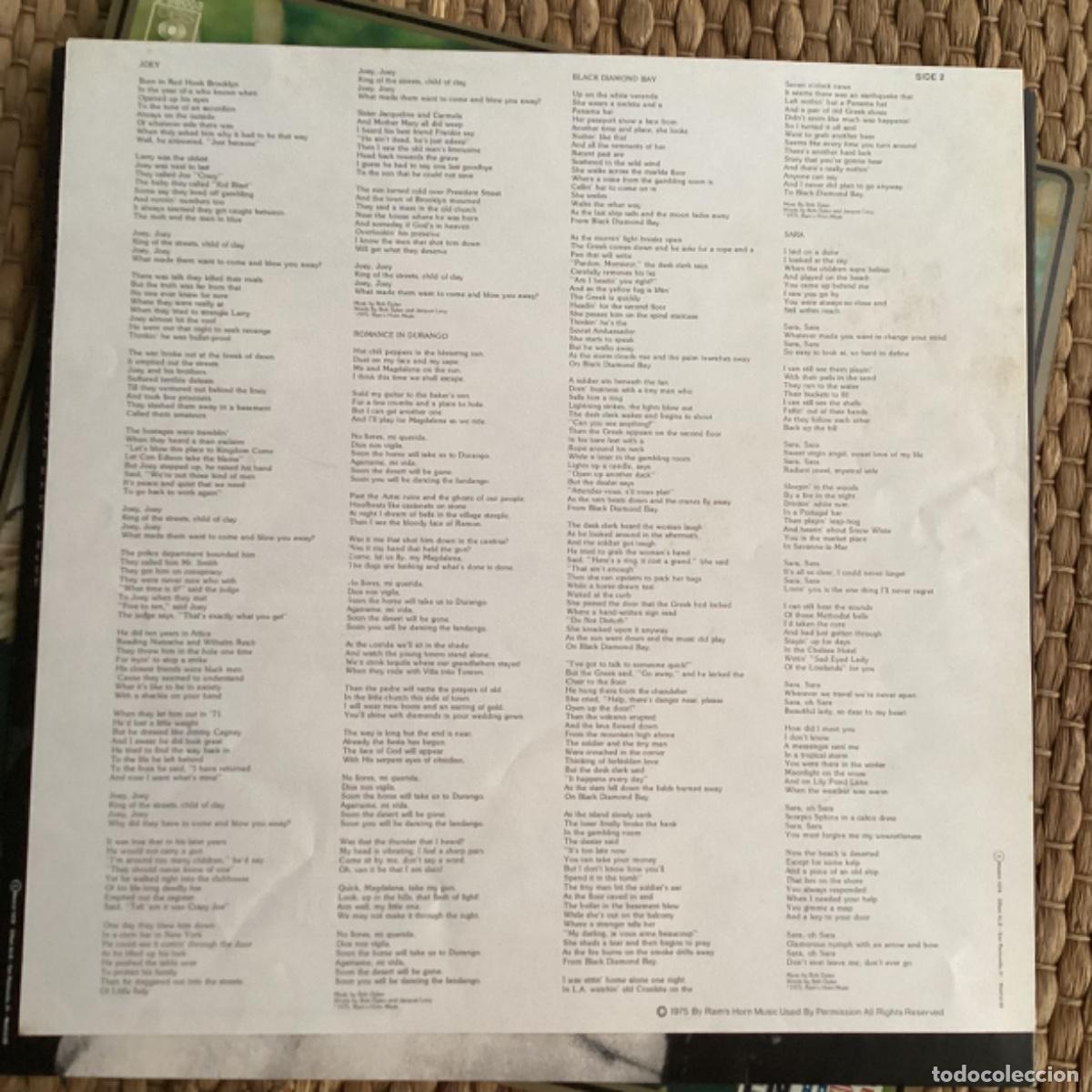 Discos de vinilo: V52 LP Bob Dylan - Desire - A&ntilde;o 1976 - Foto 3
