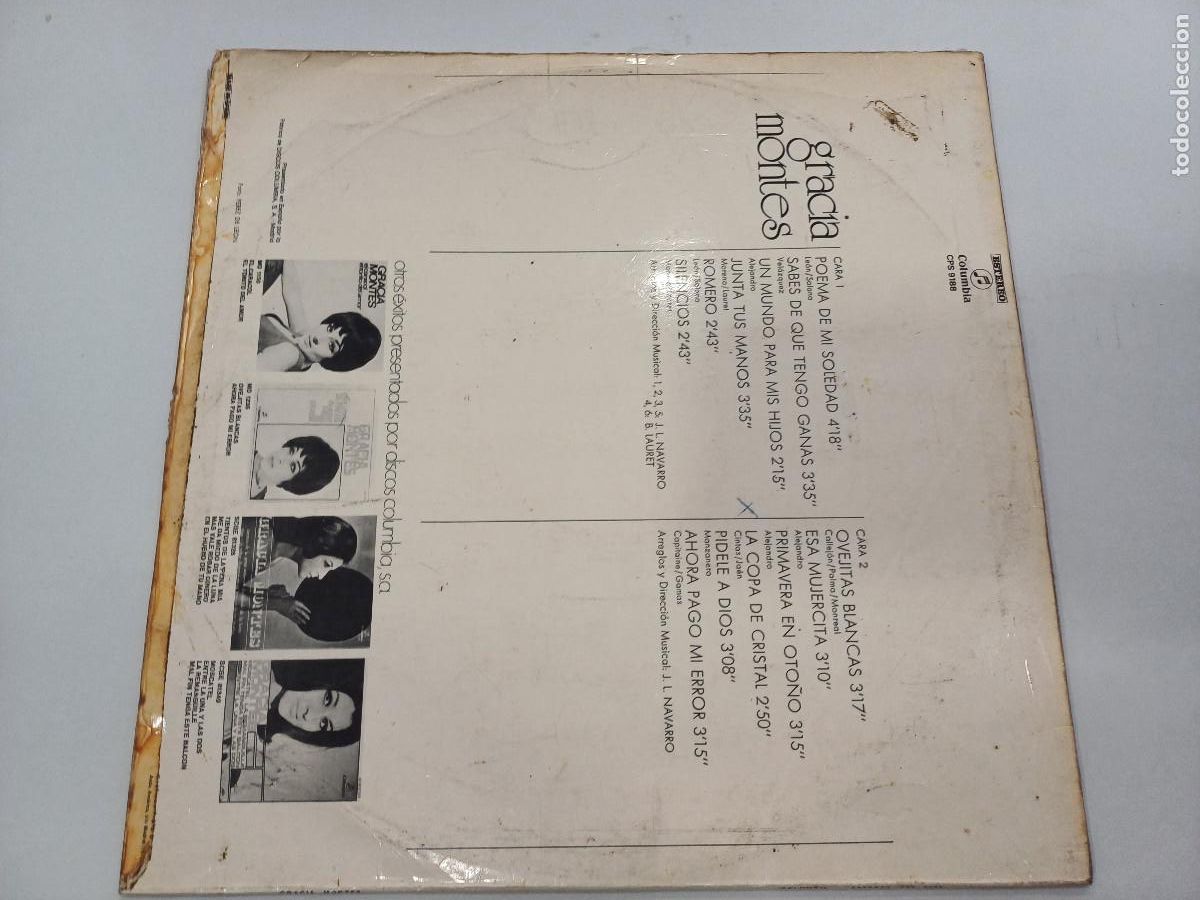 Discos de vinilo: GRACIA MONTES/VINILO. - Foto 3