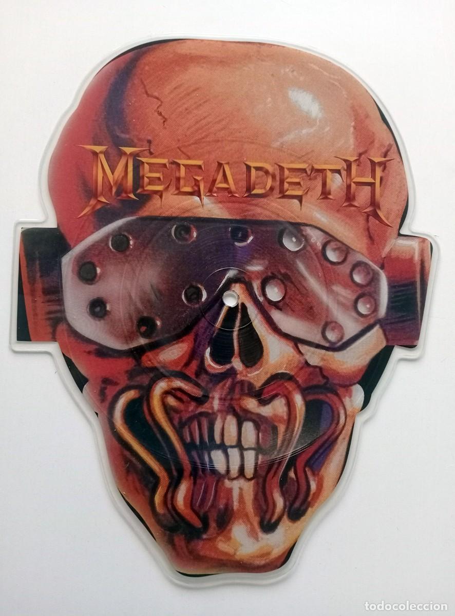 Discos de vinilo: MEGADETH - WAKE UP DEAD / BLACK FRIDAY 7&rdquo; CUT SHAPE PICTURE DISC - Foto 4