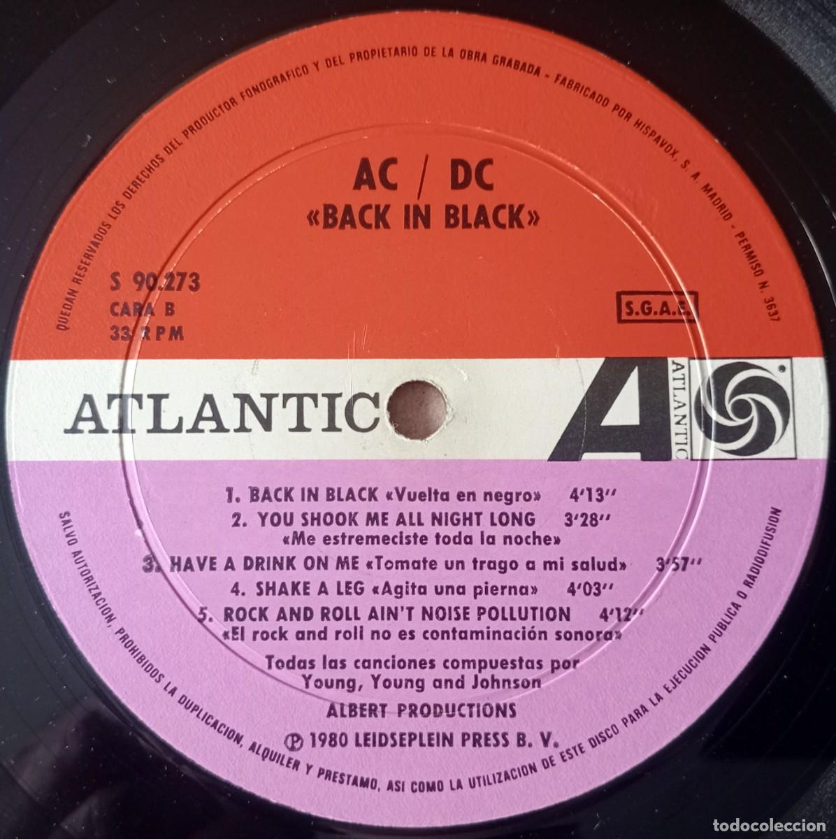 Discos de vinilo: LP AC/DC - BACK IN BLACK - Foto 4