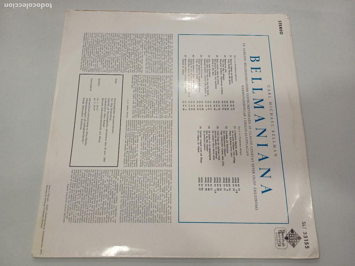 Discos de vinilo: CARL MICHAEL BELLMAN/BELLMANIANA/VINILO. - Foto 3