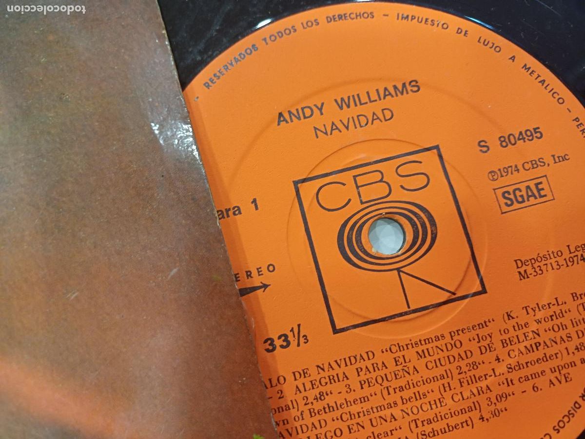 Discos de vinilo: ANDY WILLIAMS/CHRISTMAS PRESENT/VINILO. - Foto 2