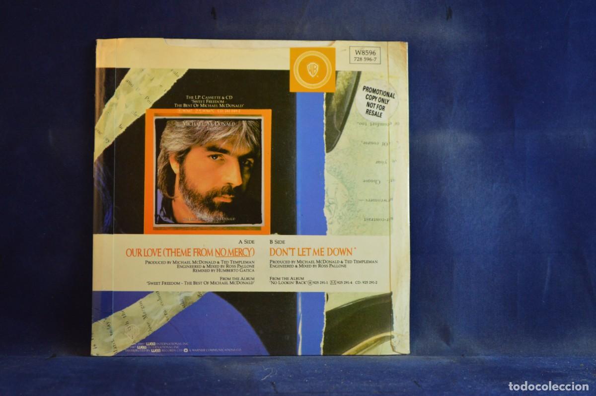 Discos de vinilo: MICHAEL MCDONALD &ndash; OUR LOVE THEME FROM NO MERCY - SINGLE - Foto 2