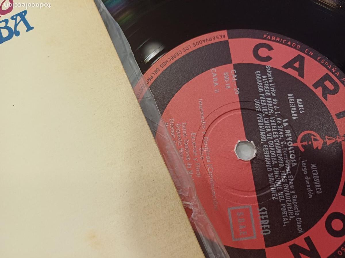 Discos de vinilo: ALFREDO KRAUS/LA REVOLTOSA/VINILO. - Foto 2