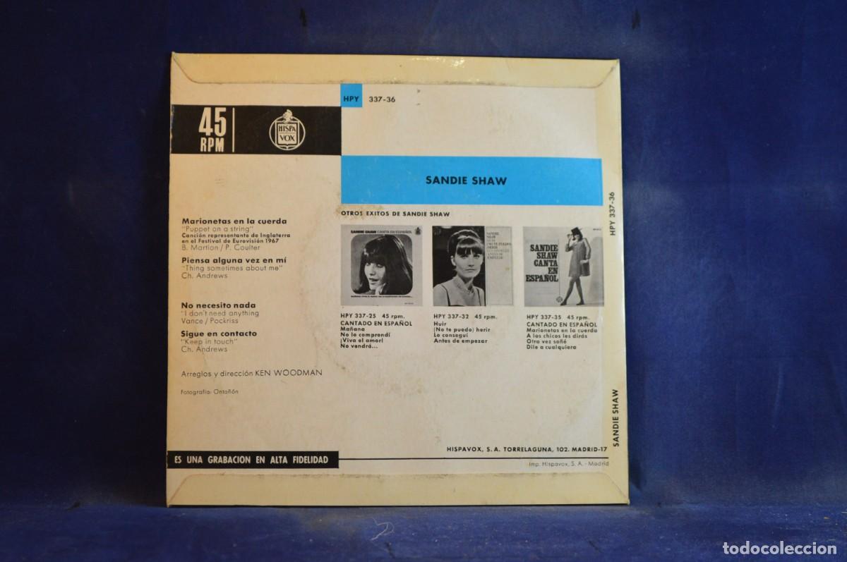 Discos de vinilo: SANDIE SHAW &ndash; EUROVISION 67 - SINGLE - Foto 2