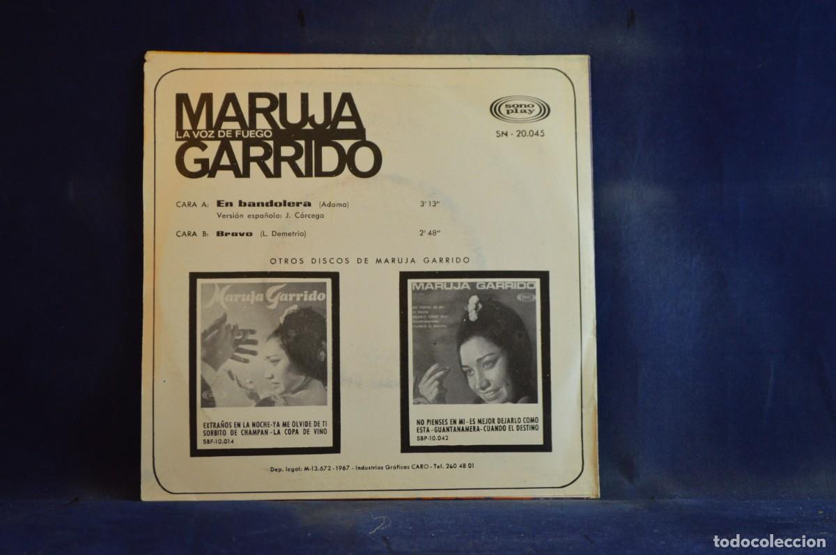Discos de vinilo: MARUJA GARRIDO &ndash; EN BANDOLERA - SINGLE - Foto 2