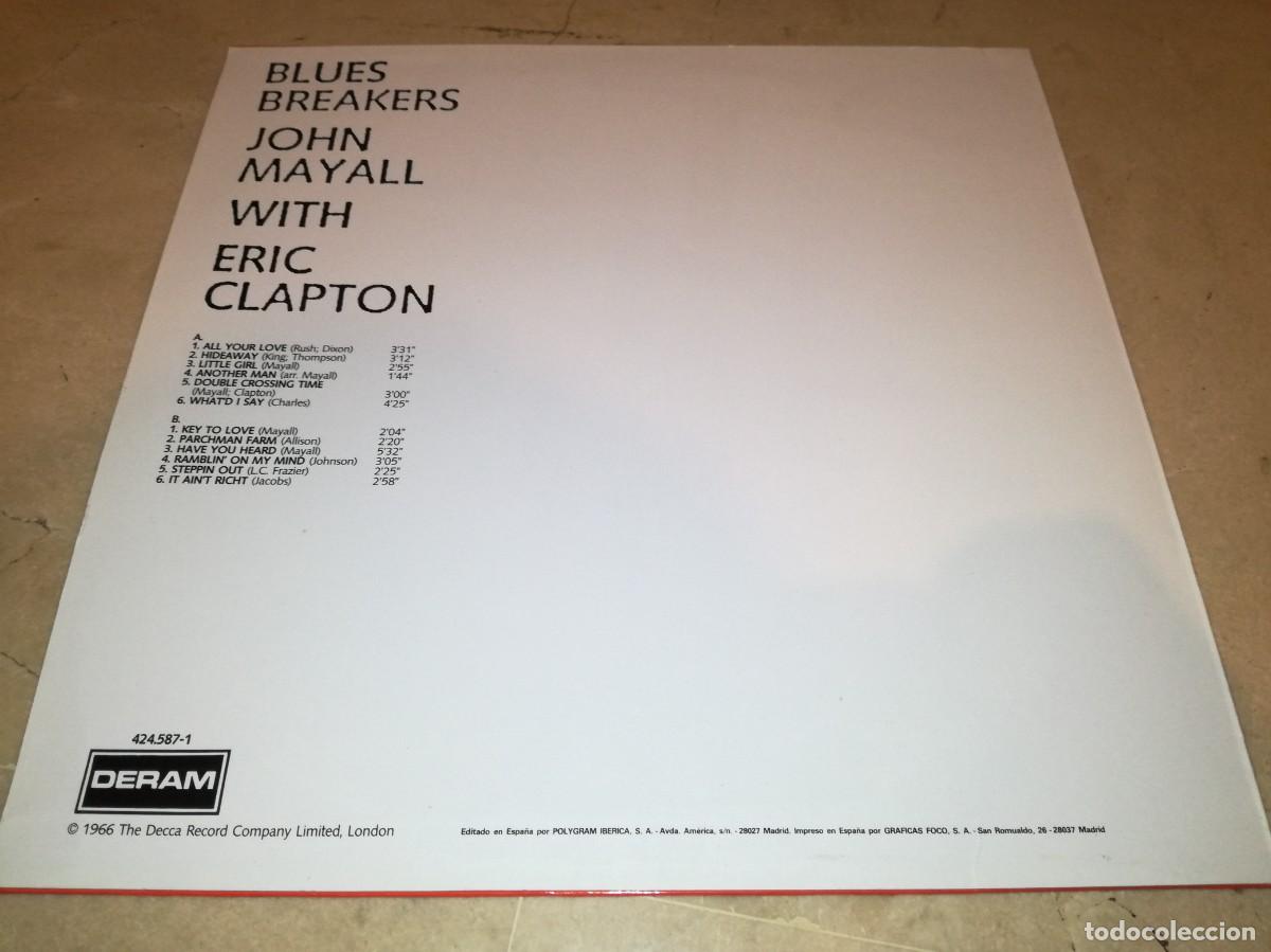 Discos de vinilo: JOHN MAYALL WITH ERIC CLAPTON-BLUES BREAKERS-EDICI&Oacute;N ESPA&Ntilde;OLA - Foto 2