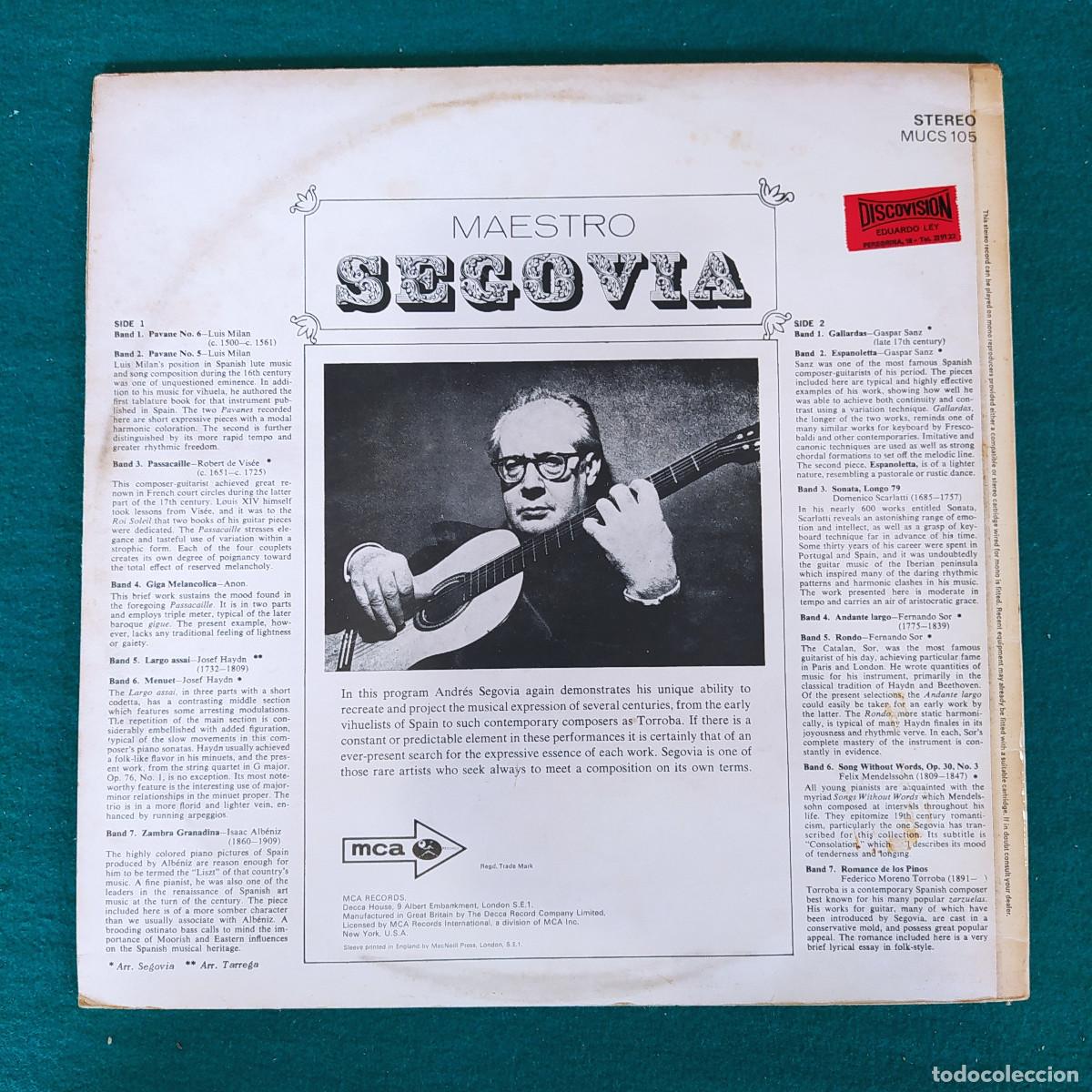 Discos de vinilo: Andr&eacute;s Segovia &ndash; Maestro Segovia - Foto 2