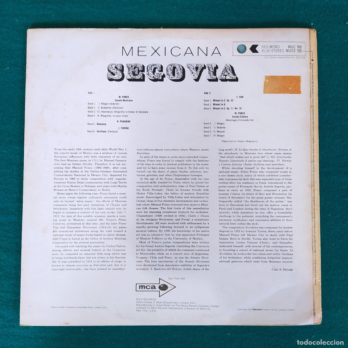 Discos de vinilo: Andr&eacute;s Segovia &ndash; Mexicana - Foto 2