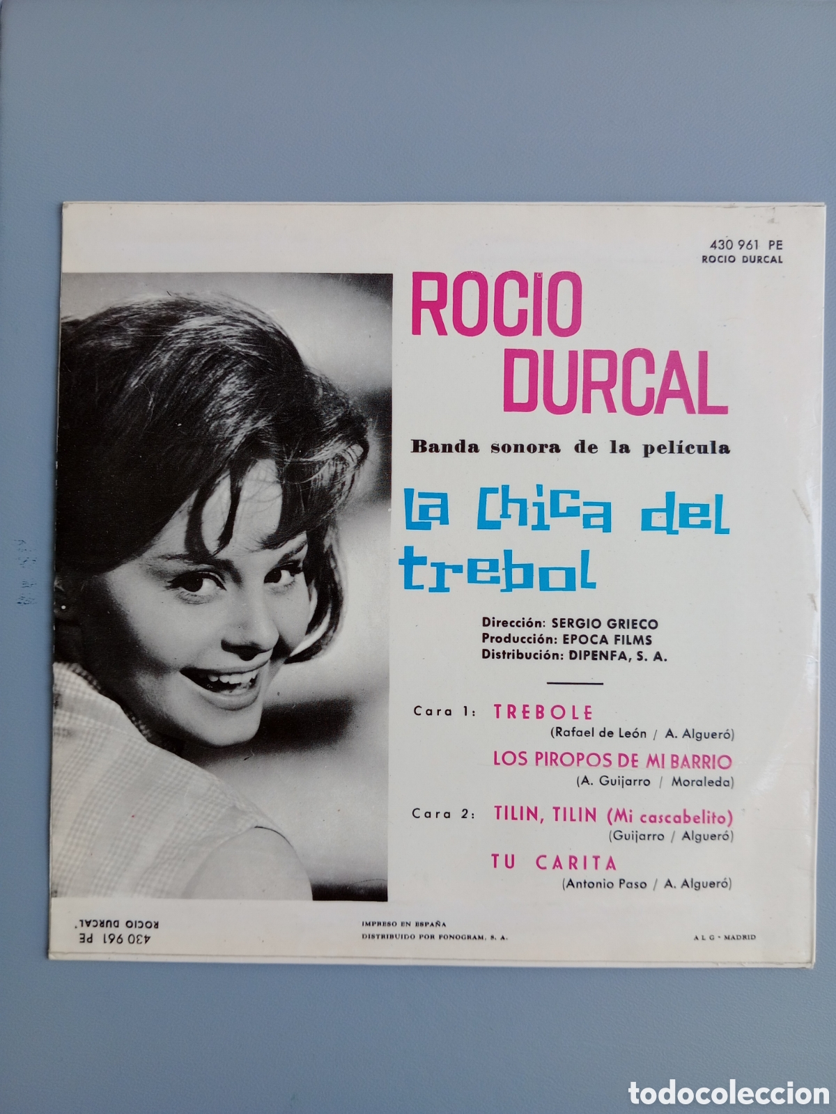 Discos de vinilo: Roc&iacute;o Durcal. La chica del tr&eacute;bol. EP - Foto 2