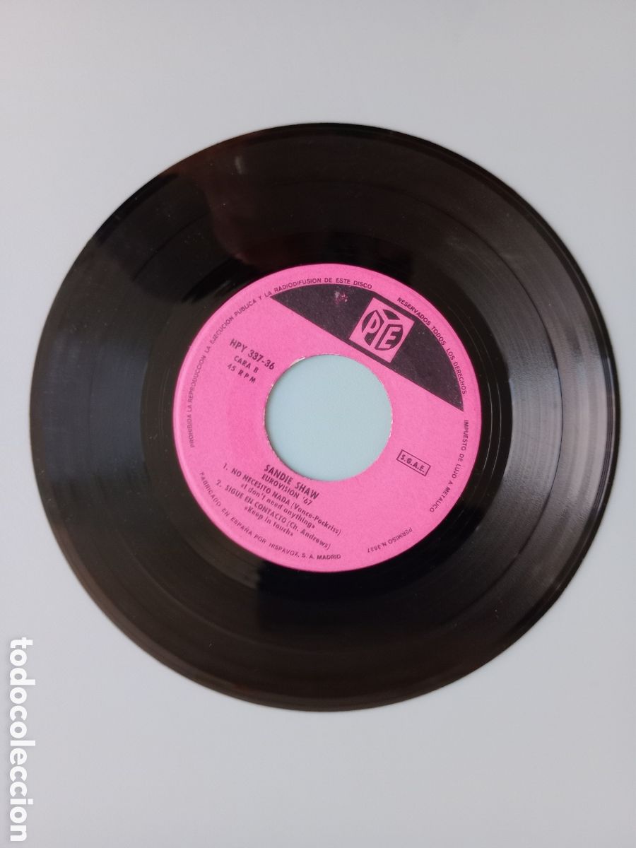 Discos de vinilo: Sandy Shaw. Eurovisi&oacute;n 67. EP - Foto 4