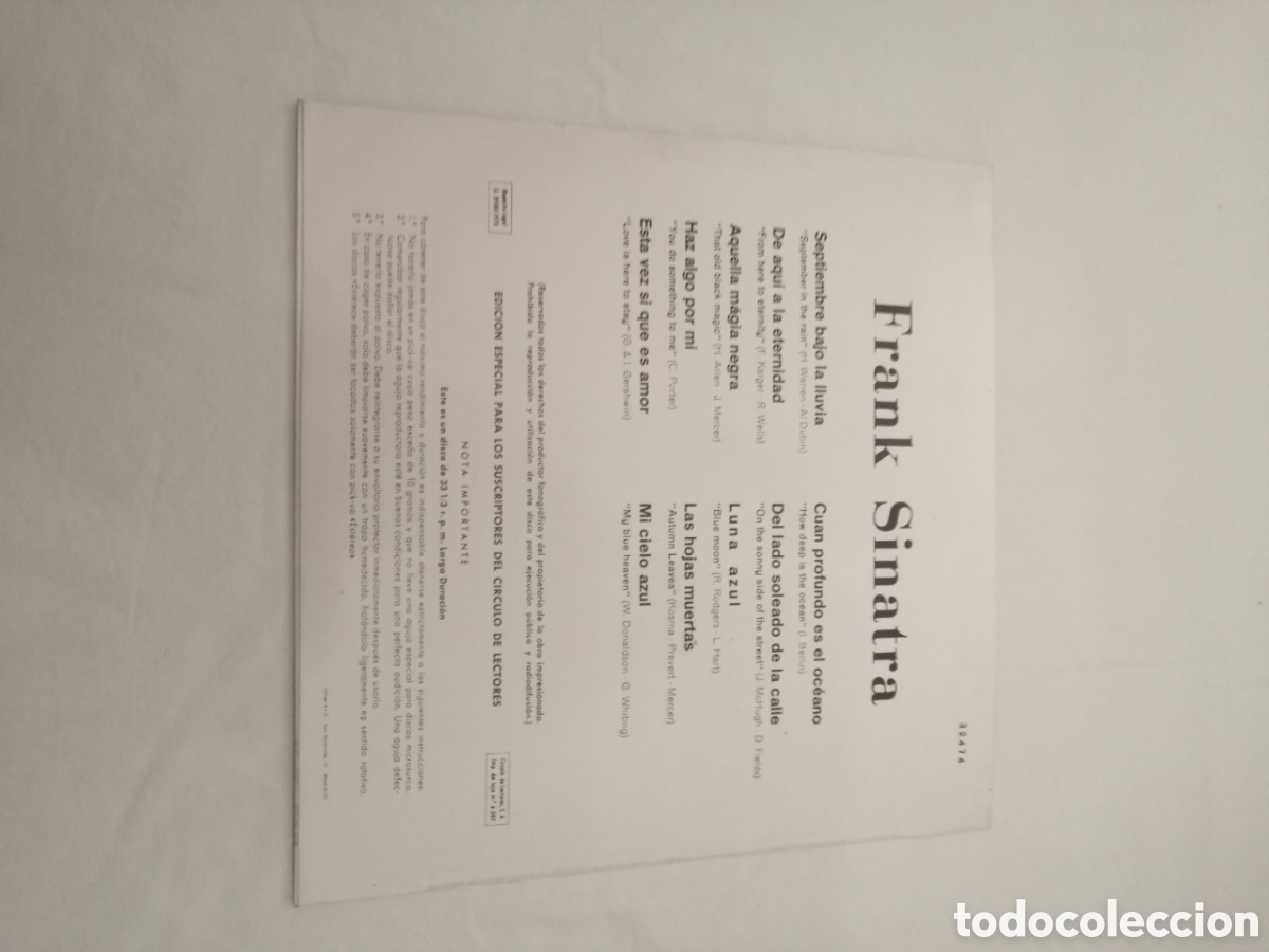 Discos de vinilo: Disco de vinilo Frank Sinatra Capitol - Foto 2