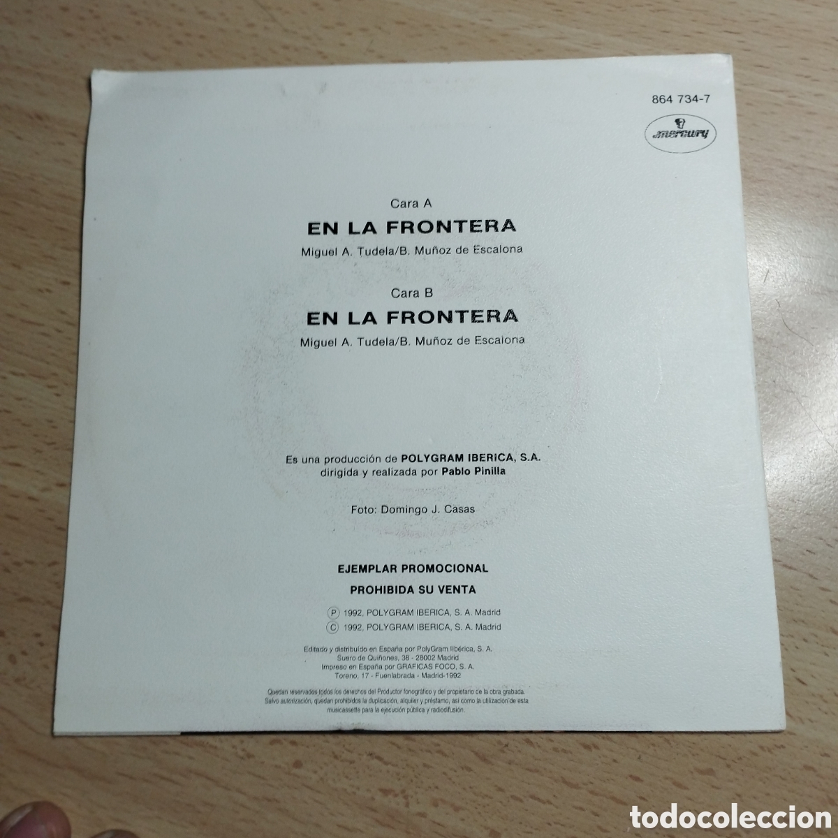 Discos de vinilo: Single 7&rdquo; PROMO Panam&aacute; 1992 en la Frontera - Foto 2