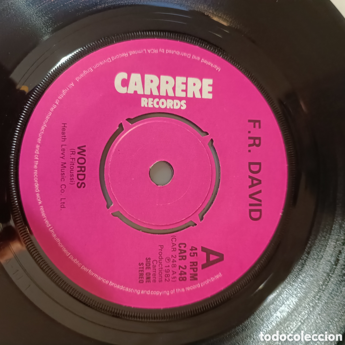 Discos de vinilo: F-R David &ndash; Words (Carrere) - Foto 1