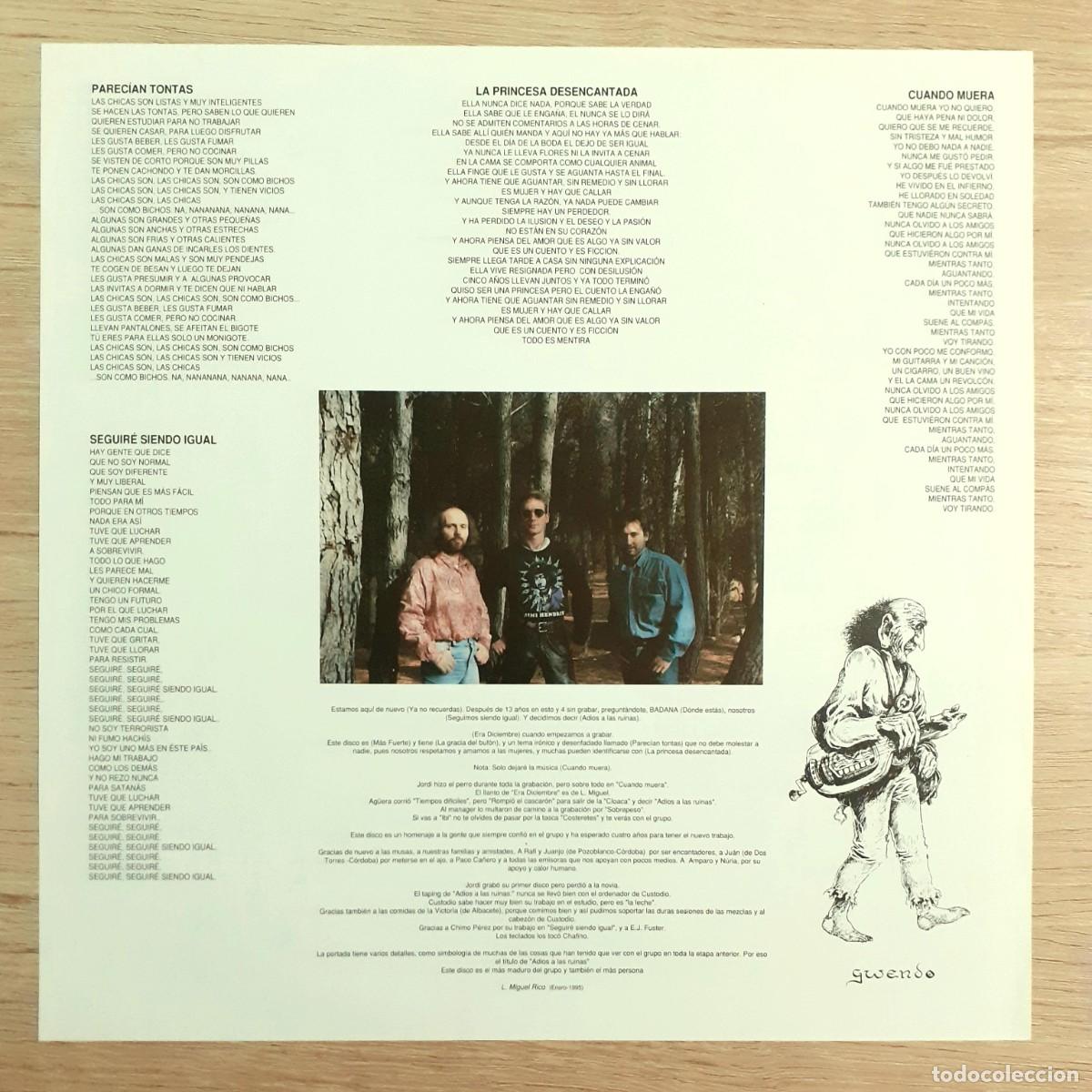 Discos de vinilo: Disco de vinilo de BADANA &rdquo;Adi&oacute;s a las ruinas&rdquo;, 1995 - Foto 4