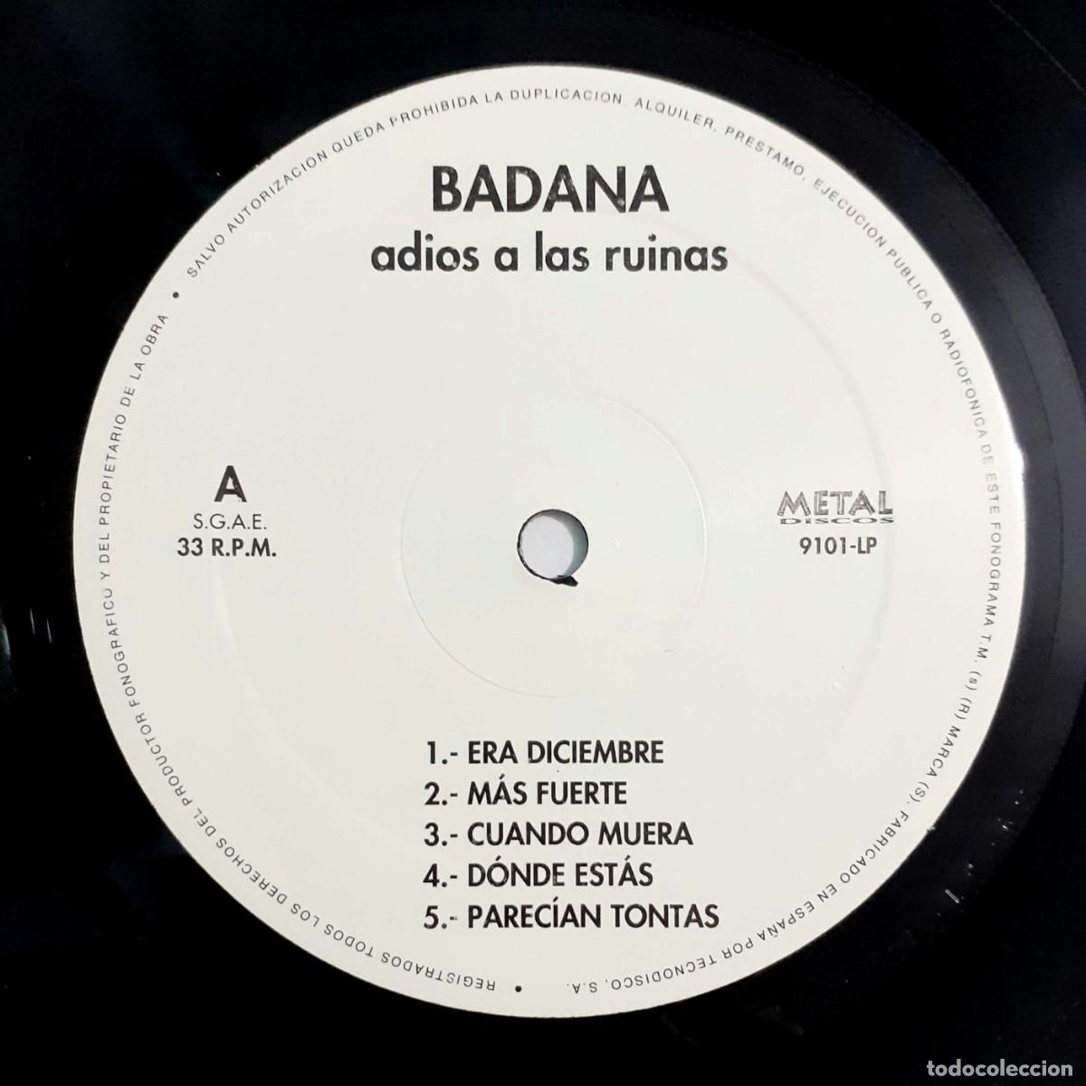 Discos de vinilo: Disco de vinilo de BADANA &rdquo;Adi&oacute;s a las ruinas&rdquo;, 1995 - Foto 5