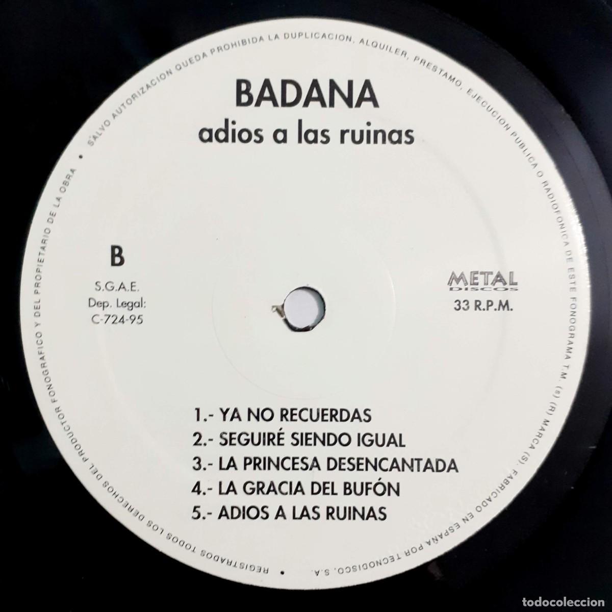 Discos de vinilo: Disco de vinilo de BADANA &rdquo;Adi&oacute;s a las ruinas&rdquo;, 1995 - Foto 6