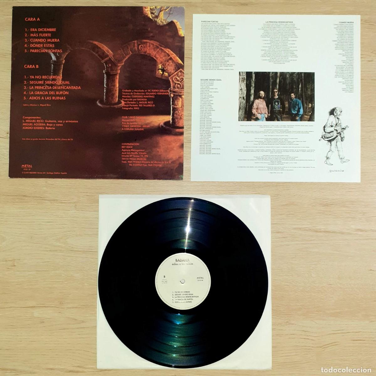 Discos de vinilo: Disco de vinilo de BADANA &rdquo;Adi&oacute;s a las ruinas&rdquo;, 1995 - Foto 10