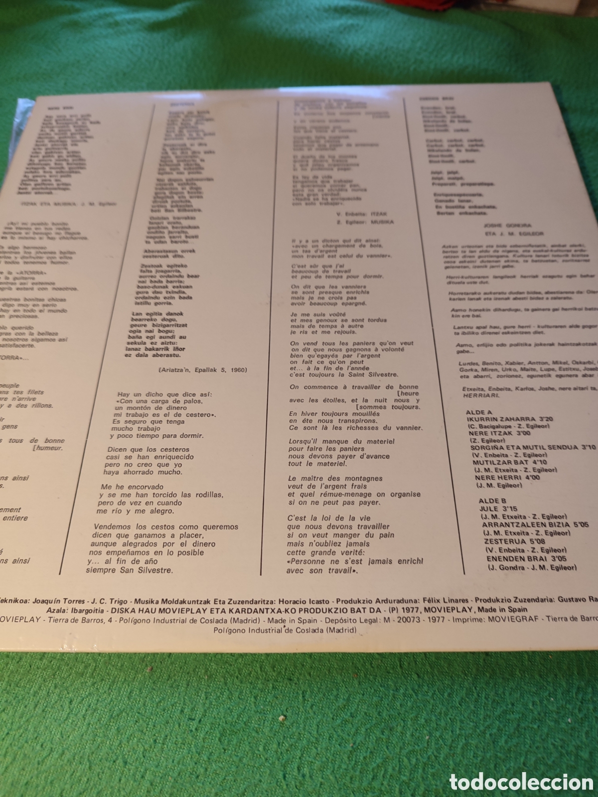 Discos de vinilo: Zorion Egileor - Heriari vinilo Lp - Foto 3
