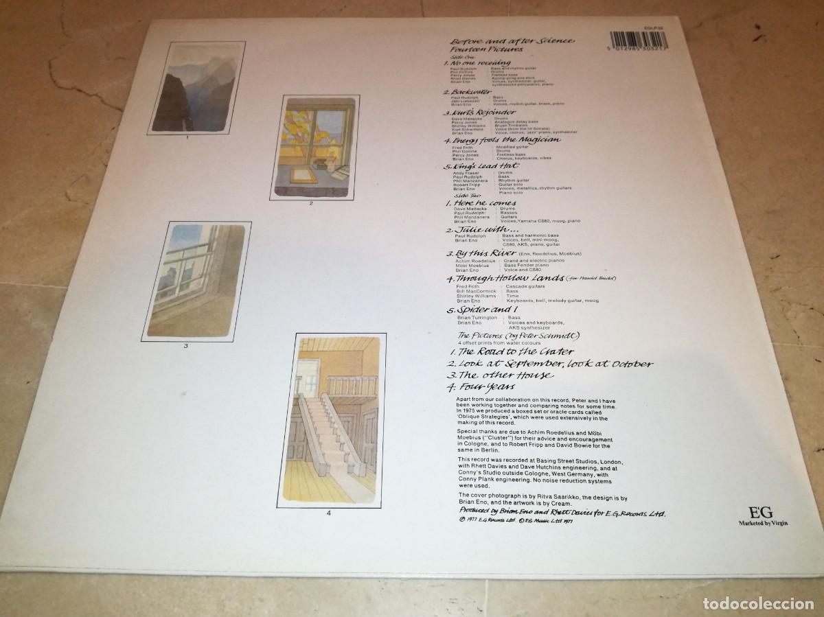 Discos de vinilo: BRIAN ENO-BEFORE AND AFTER SCIENCE-SELLO EG-LP - Foto 2