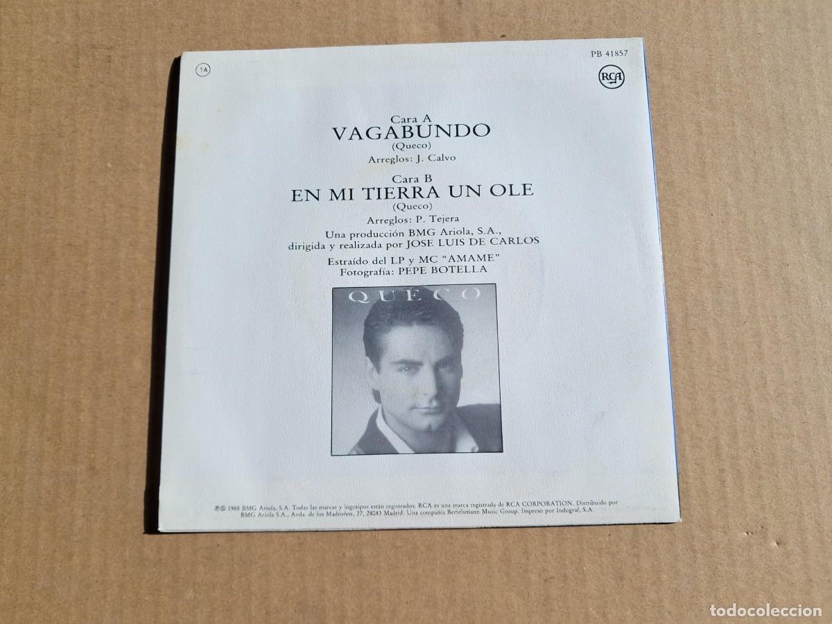 Discos de vinilo: QUECO - VAGABUNDO SINGLE 1988 - Foto 3