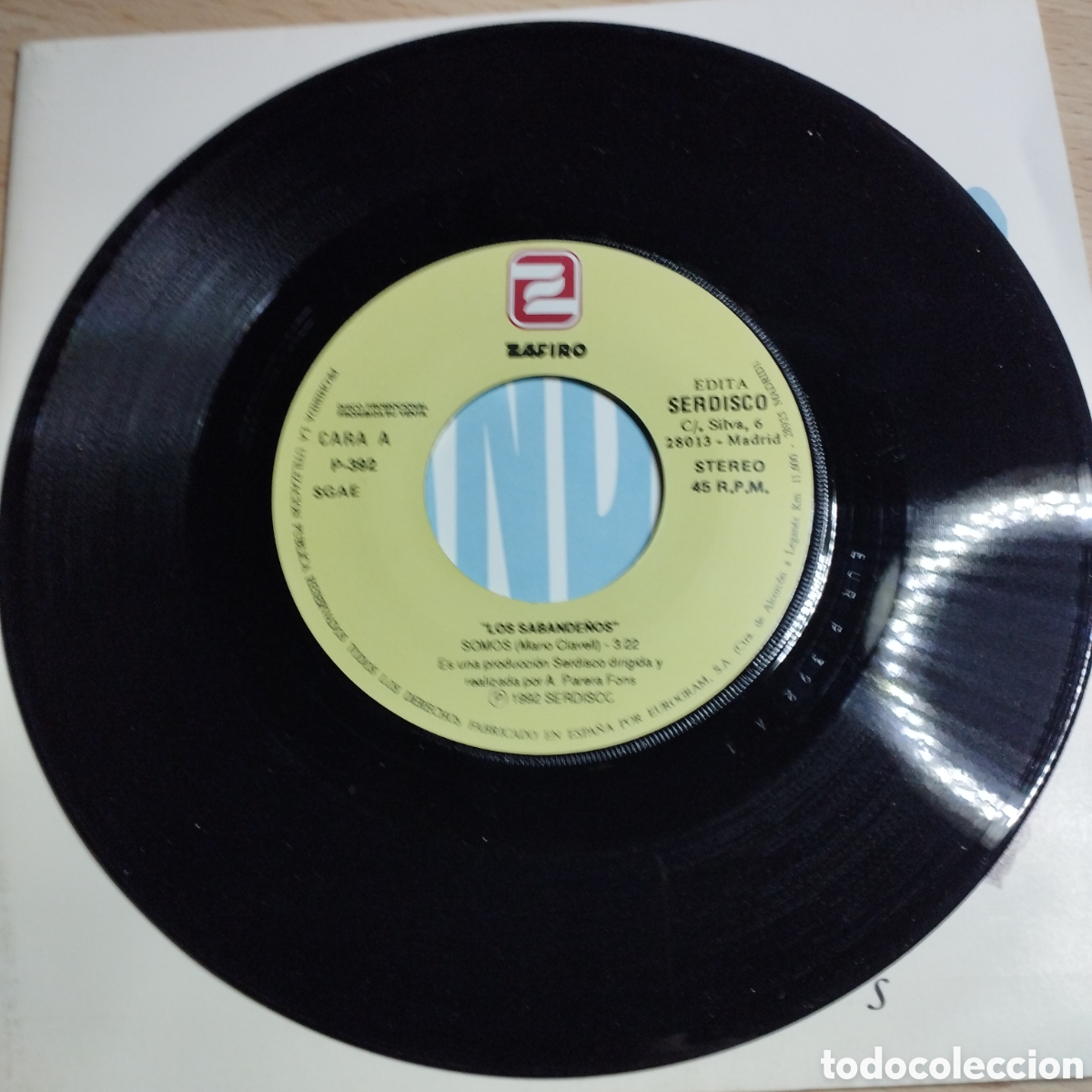 Discos de vinilo: Single 7&rdquo; Promocional. Los Sabande&ntilde;os 1992 somos - Foto 3