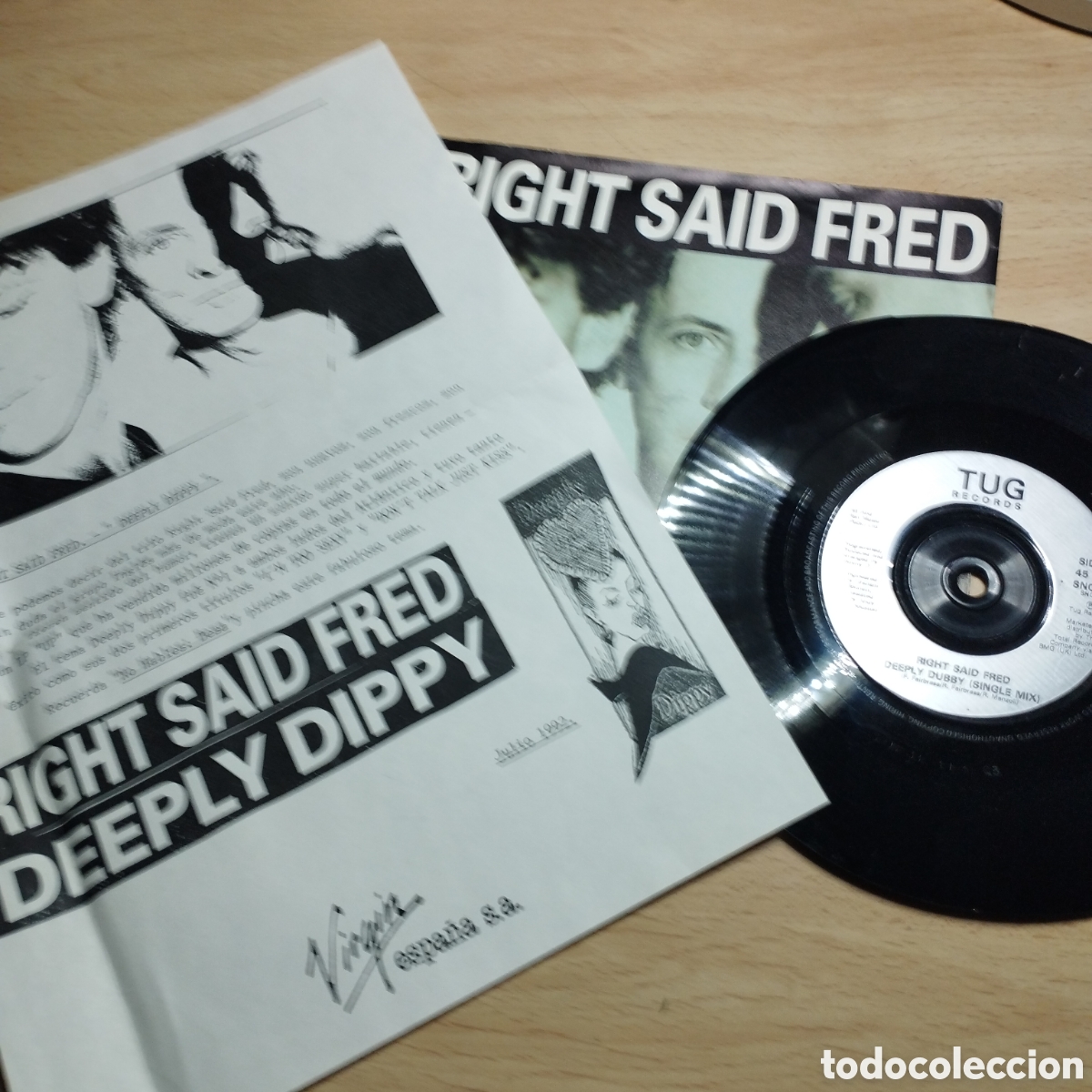 Discos de vinilo: Single 7&rdquo; Right Said Fred 1992 Deeply Dippy + Deeply Dubby - Foto 3