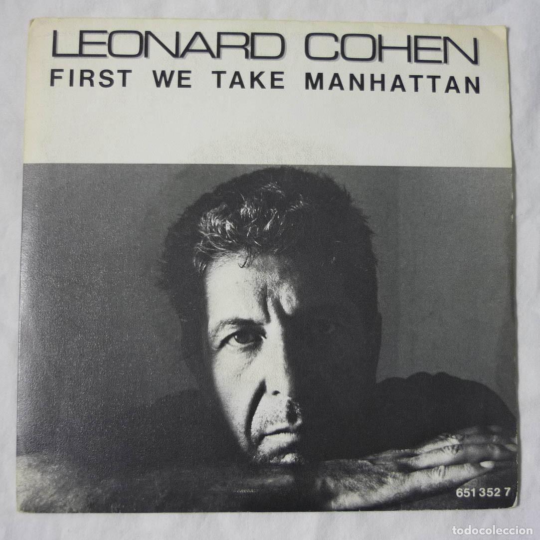 Discos de vinilo: Single vinilo Leonard Cohen First we take Manhattan 1988 - Foto 1