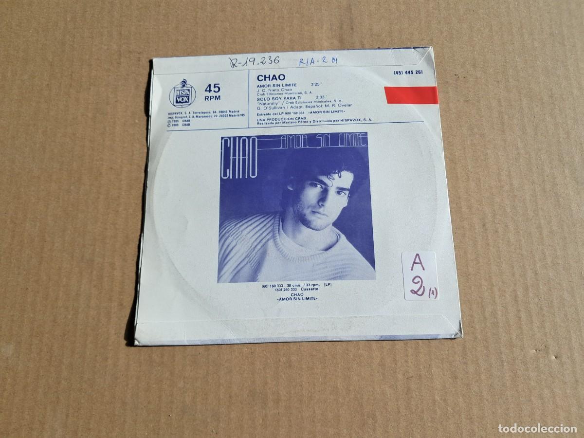 Discos de vinilo: CHAO - AMOR SIN LIMITE SINGLE 1985 - Foto 3