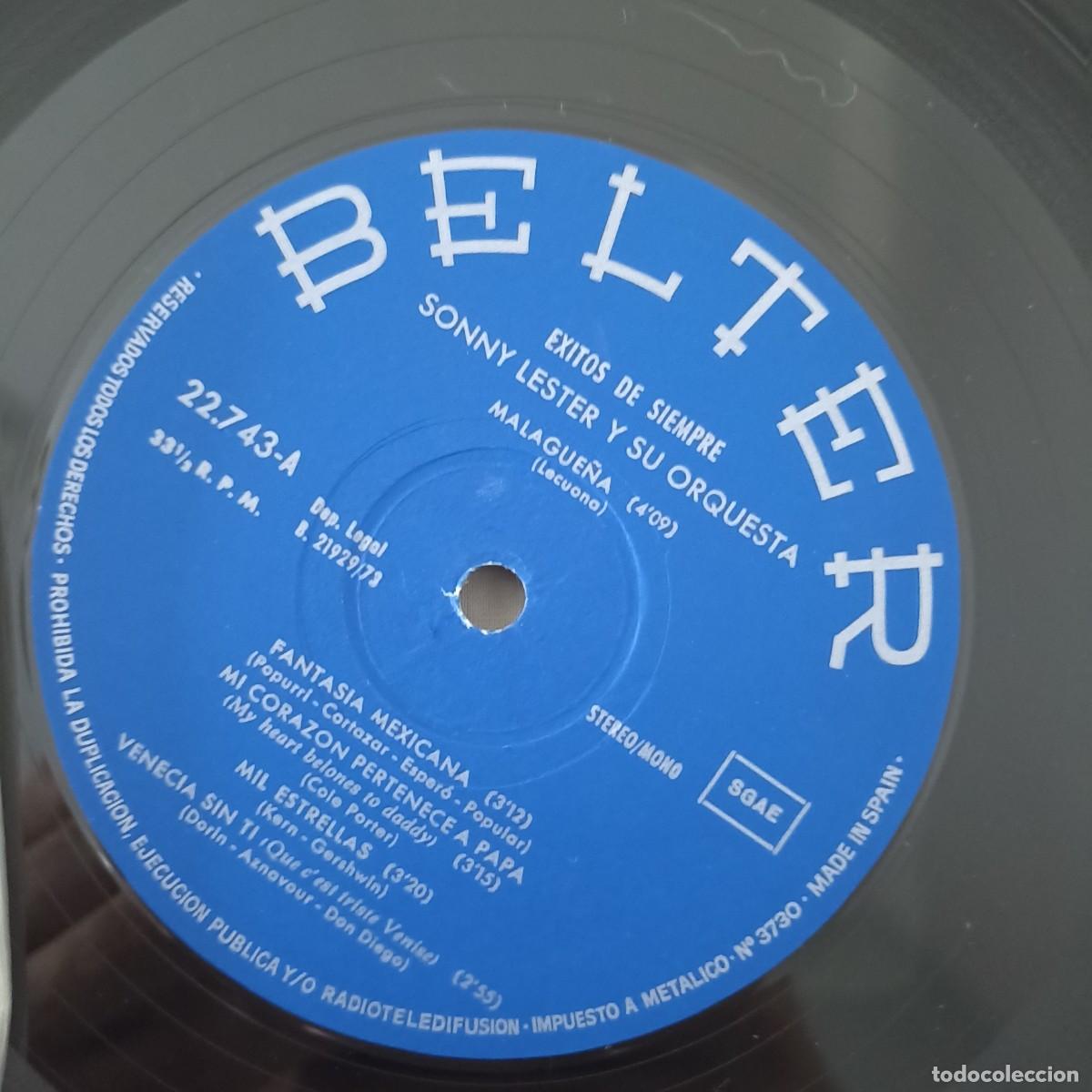Discos de vinilo: LP Sonny Lester y su Orquesta - &Eacute;xitos de siempre (Belter, 1973) - Foto 3