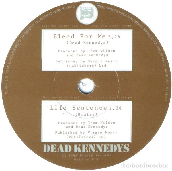 Discos de vinilo: Dead Kennedys &ndash; Bleed For Me - 7&rdquo; - With Insert - 1982 - Statik Records &ndash; STAT 22 - Foto 4