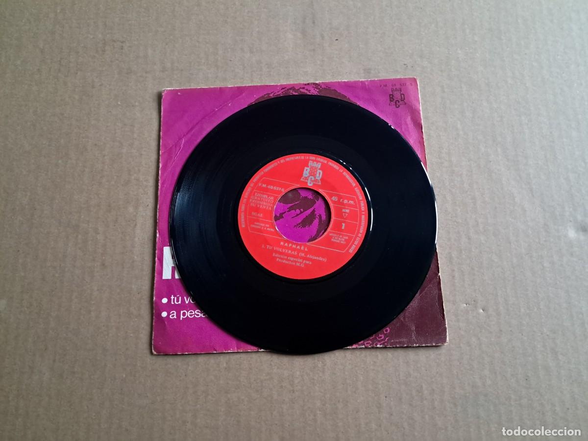 Discos de vinilo: RAPHAEL - TU VOLVERAS SINGLE PROMOCIONAL 1970 - Foto 2