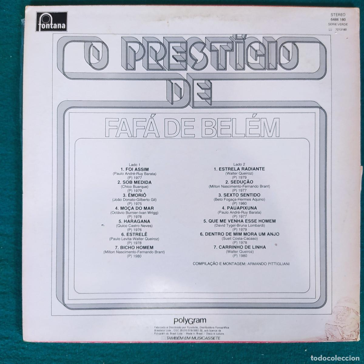 Discos de vinilo: Faf&aacute; De Bel&eacute;m &ndash; O Prest&iacute;gio De Faf&aacute; De Bel&eacute;m - Foto 2