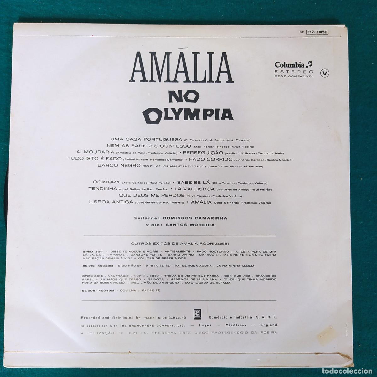 Discos de vinilo: Am&aacute;lia Rodrigues NO OLIMPIA - Foto 2