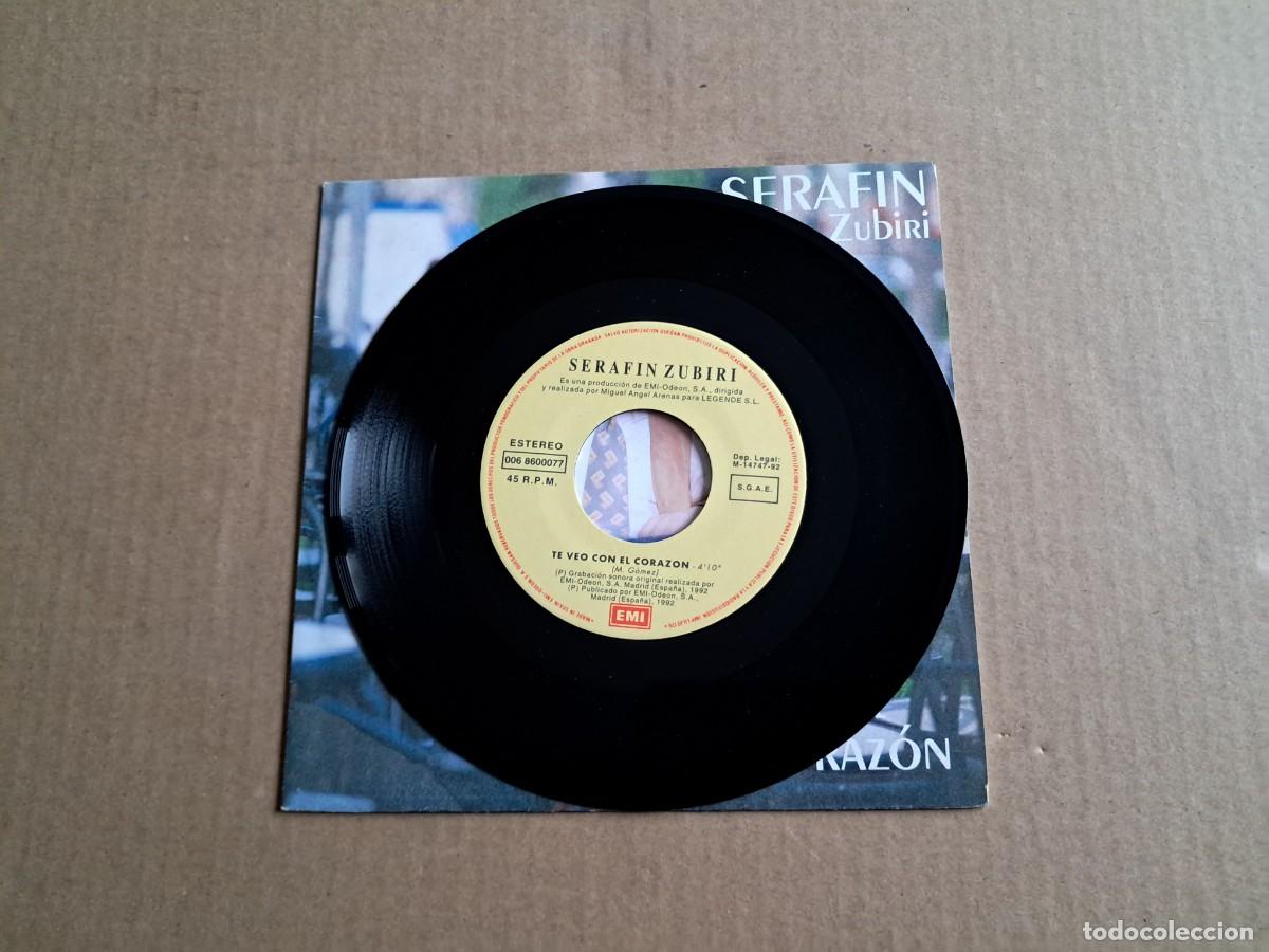 Discos de vinilo: SERAFIN ZUBIRI - TE VEO CON EL CORAZON SINGLE 1992 - Foto 2