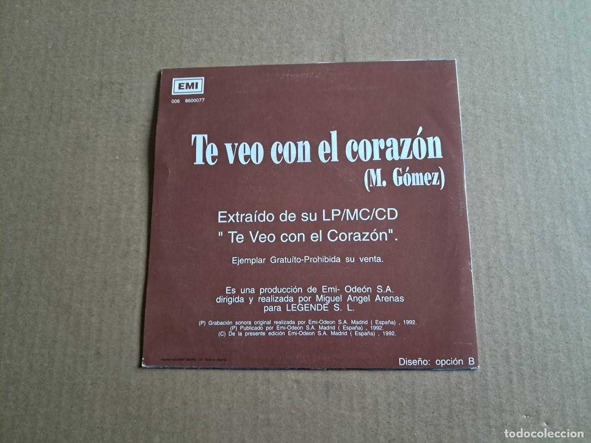 Discos de vinilo: SERAFIN ZUBIRI - TE VEO CON EL CORAZON SINGLE 1992 - Foto 3