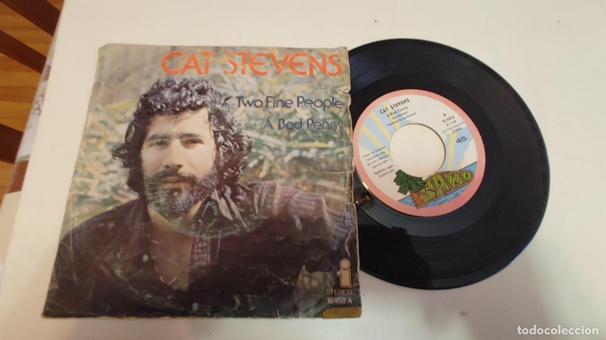 Discos de vinilo: CAT STEVENS-SINGLE TWO FINE PEOPLE-PORT.DETERIORADA - Foto 1