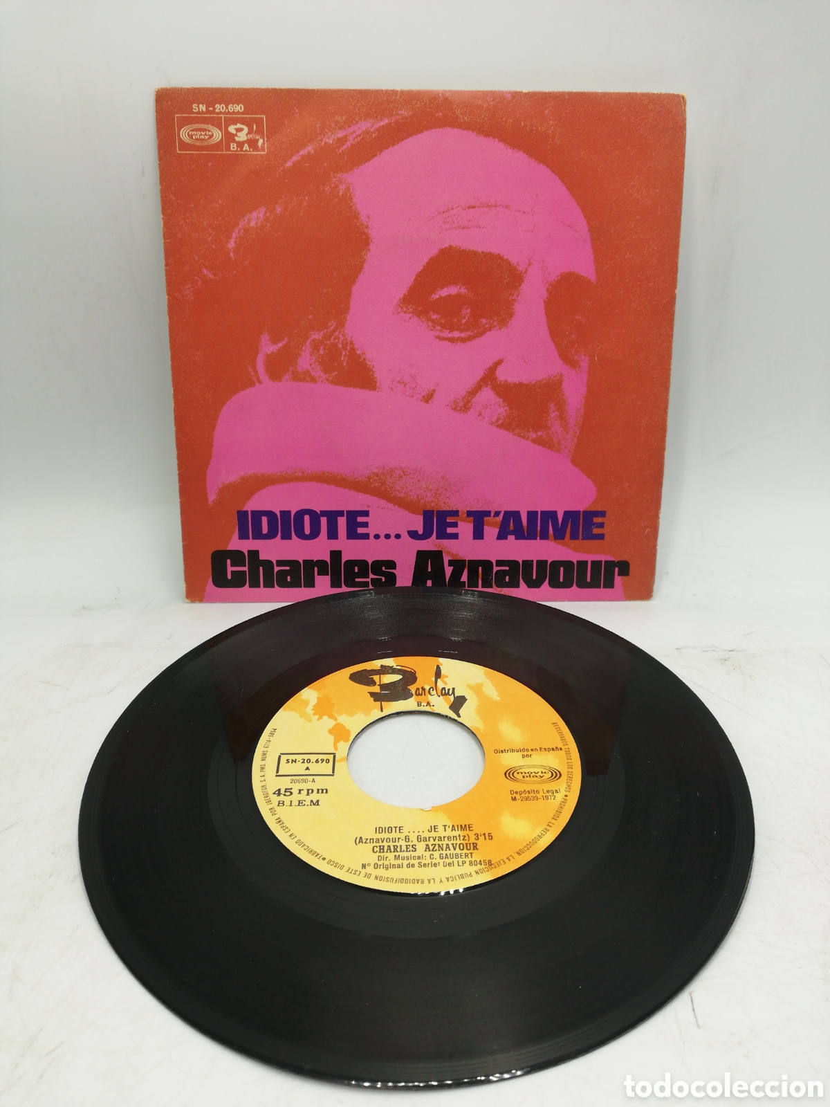 Discos de vinilo: Charles Aznavour. Idiote... Je Taime. - Foto 1