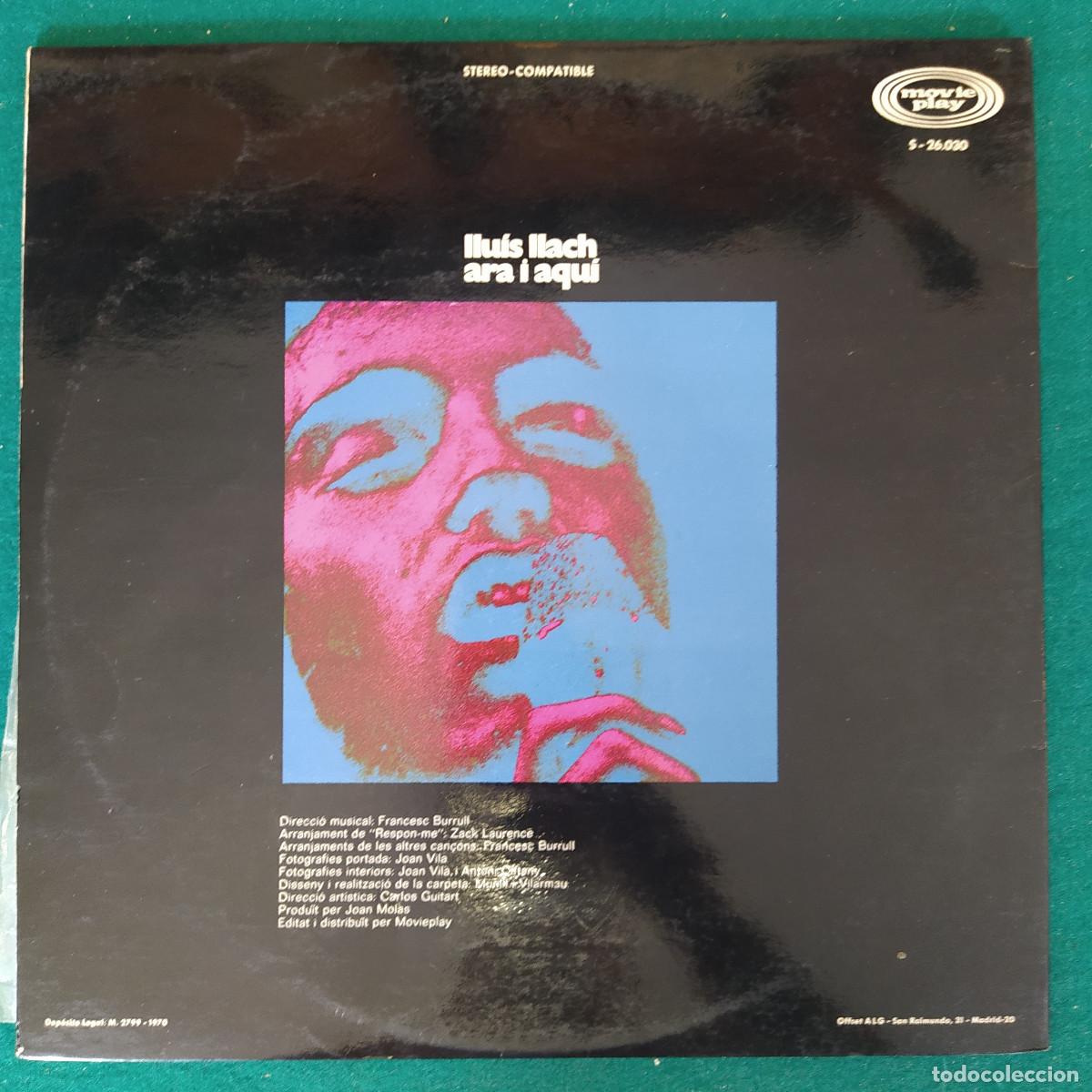 Discos de vinilo: Llu&iacute;s Llach &ndash; Ara I Aqu&iacute; - Foto 2