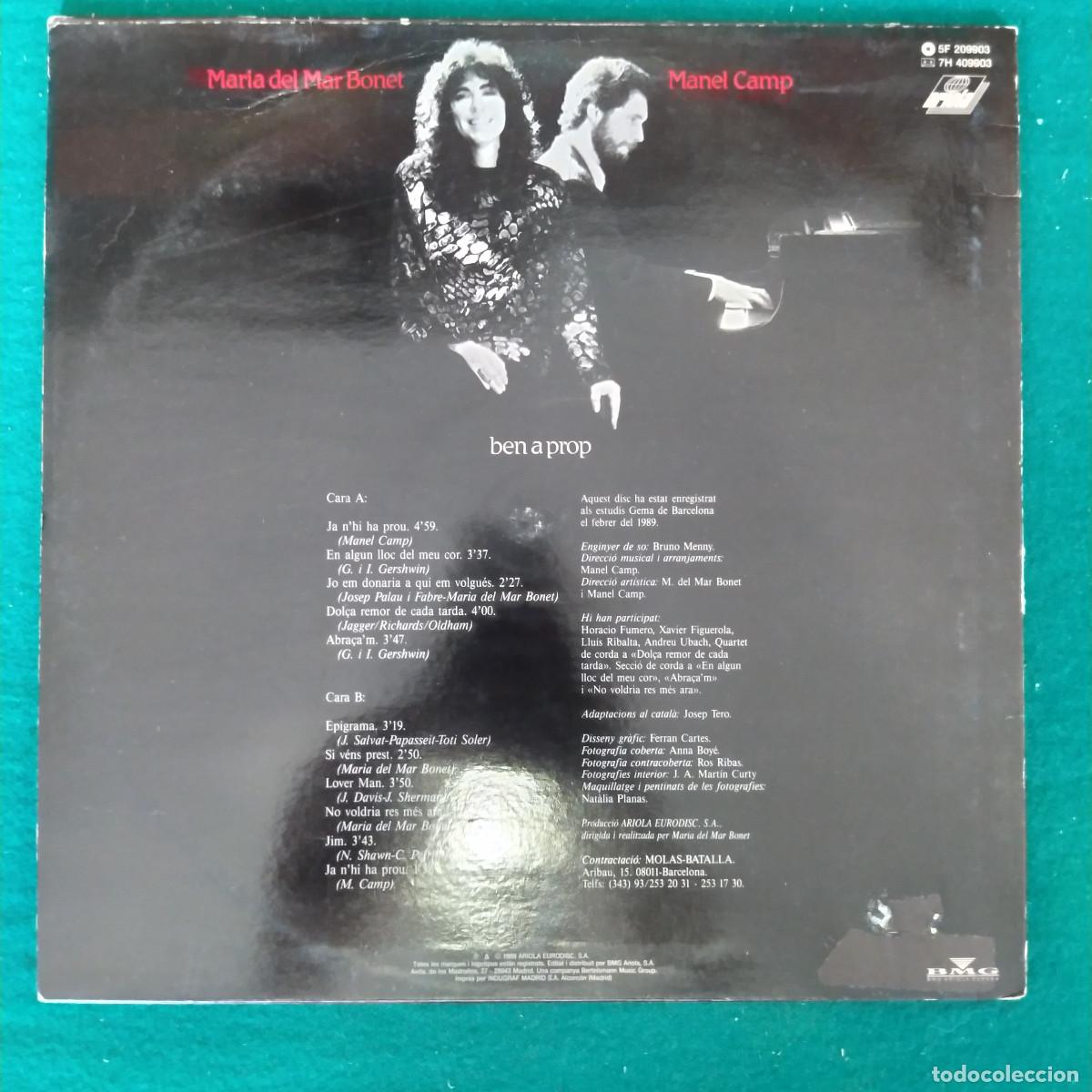 Discos de vinilo: Maria Del Mar Bonet &ndash; Ben A Prop - Foto 2