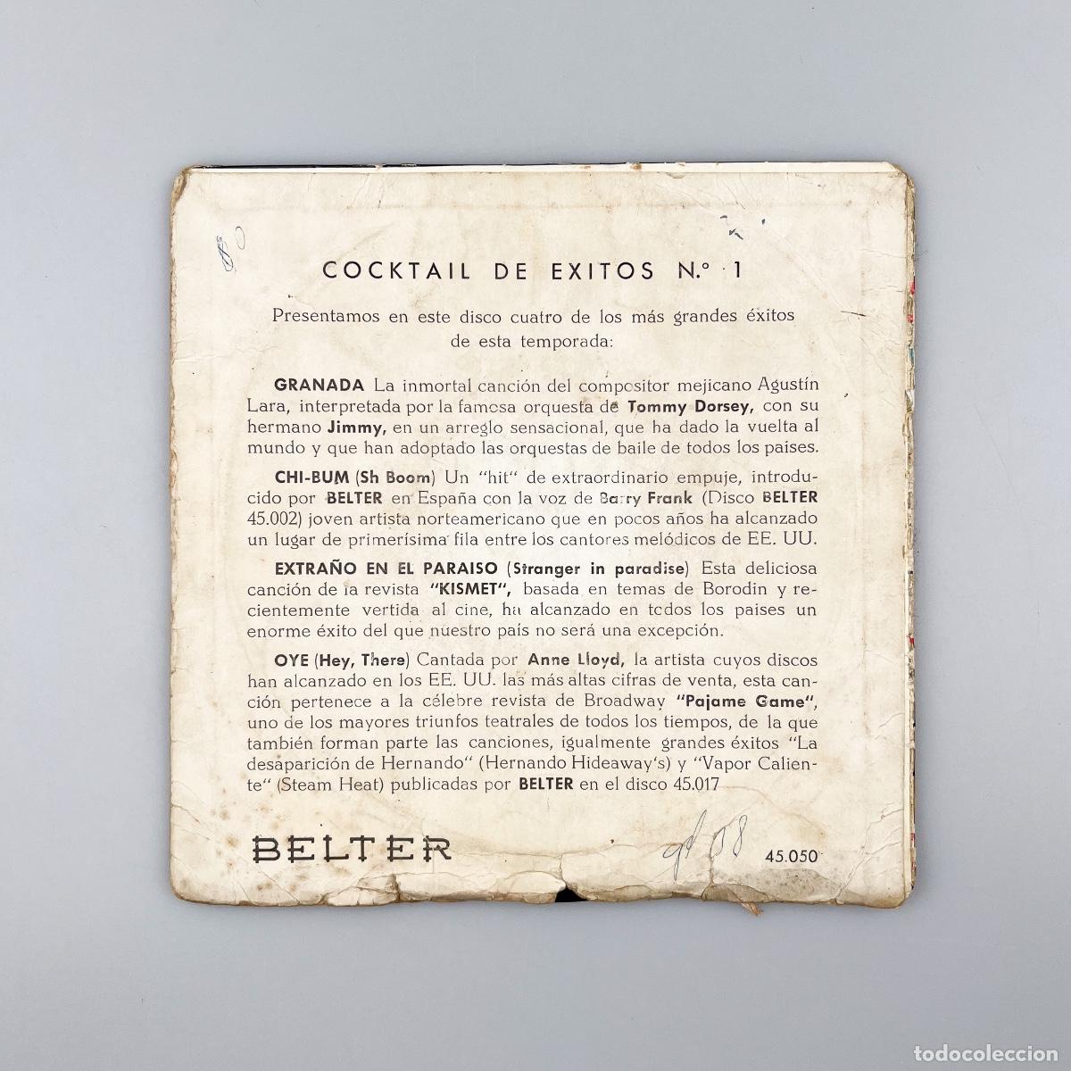 Discos de vinilo: EP. Varios. Cocktail De &Eacute;xitos N&ordm;. 1 (F/VG) - Foto 2